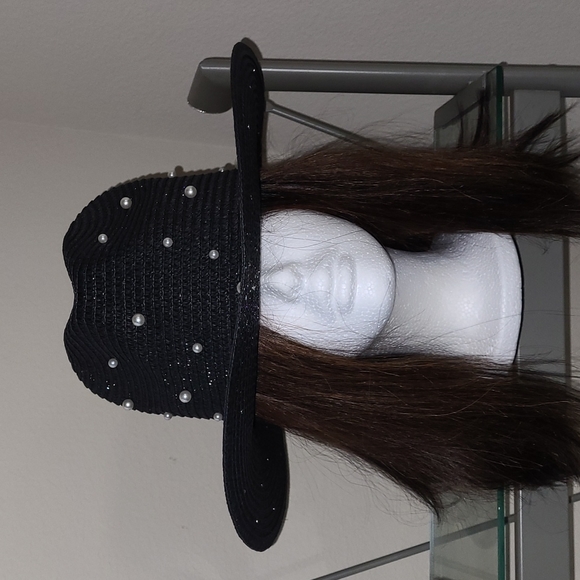 💕NWT Marcus Adler Straw Hat w/Faux Pearl Detail💕 - Picture 1 of 12